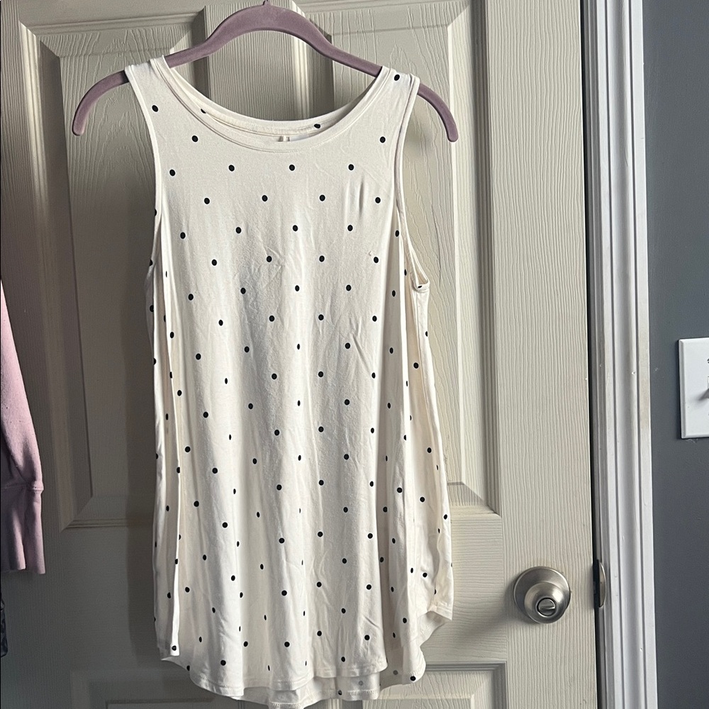Old Navy White Polka Dot Tank Top